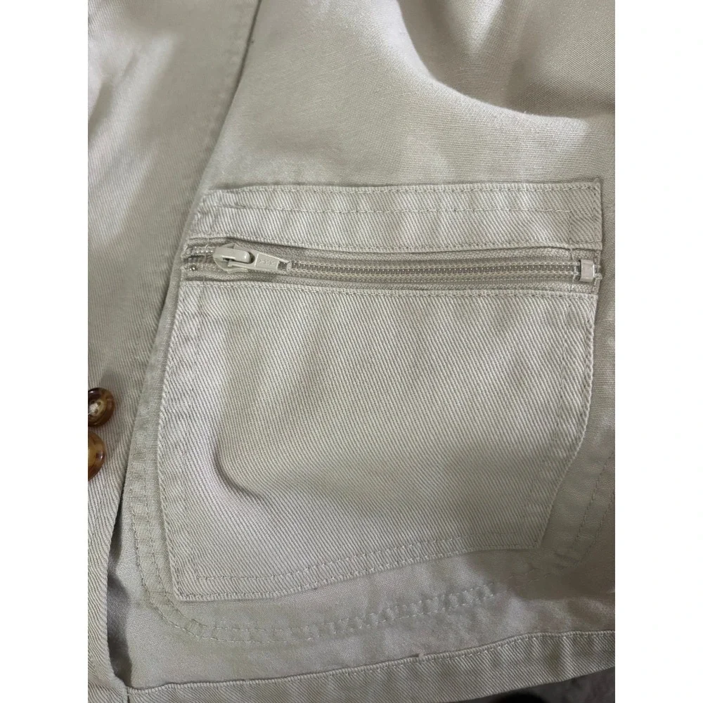 Orvis Mens 46T Cotton Field Jacket Leather Elbow Patches Khaki Tan Sport Coat